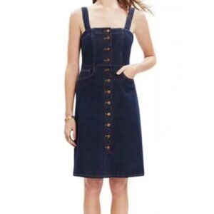 Women's Madewell Button Front Overall Denim Dress in Matilda Size 4